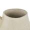 14" Cream Paper Mache Fluted Vase with Ring Handle